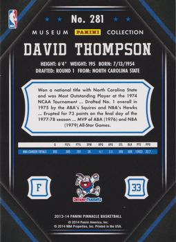 2013-14 Pinnacle - Museum Collection #281 David Thompson Back