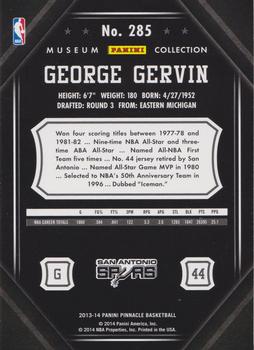 2013-14 Pinnacle - Museum Collection #285 George Gervin Back