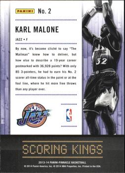 2013-14 Pinnacle - Scoring Kings #2 Karl Malone Back