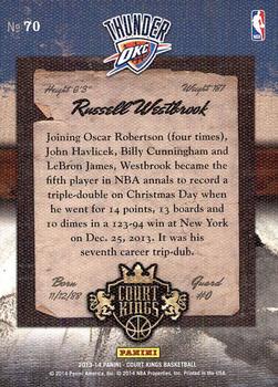 2013-14 Panini Court Kings #70 Russell Westbrook Back