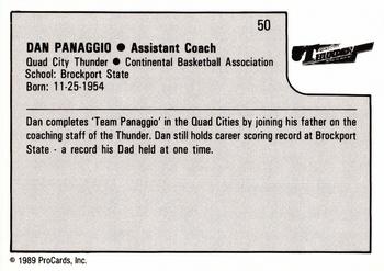 1989-90 ProCards CBA #50 Dan Panaggio Back