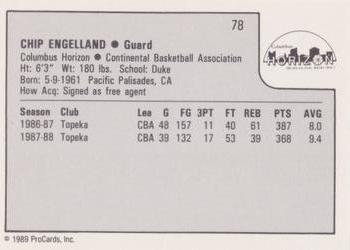 1989-90 ProCards CBA #78 Chip Engelland Back