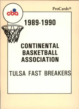 1989-90 ProCards CBA #141 Tulsa Fast Breakers Checklist Front