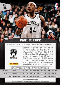 2013-14 Panini #48 Paul Pierce Back