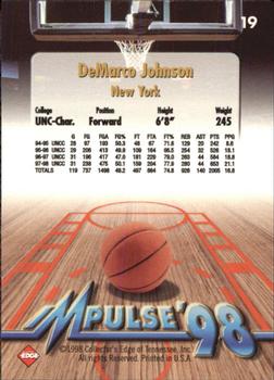 1998 Collector's Edge Impulse #19 DeMarco Johnson Back