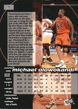 1998 Press Pass Double Threat #1 Michael Olowokandi Back