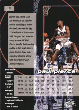 1998 Press Pass Double Threat #8 Paul Pierce Back