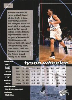1998 Press Pass Double Threat #31 Tyson Wheeler Back
