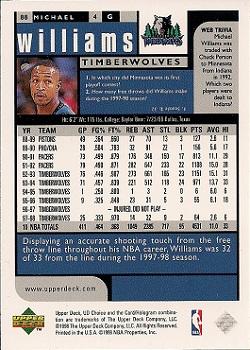 1998-99 UD Choice #88 Micheal Williams Back