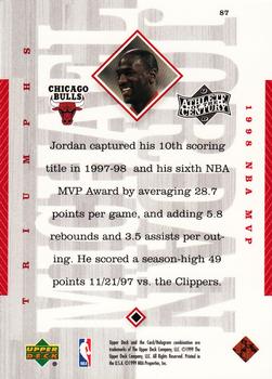 1999 Upper Deck Michael Jordan Athlete of the Century #87 Michael Jordan Back