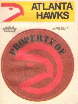 1974 Fleer Cloth Patch Team Stickers #NNO Atlanta Hawks Front
