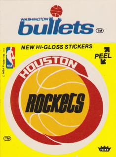 1977-78 Fleer NBA Team Stickers #NNO Houston Rockets Logo / Washington Bullets Script Front
