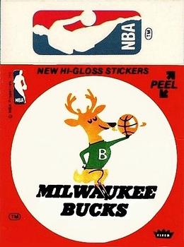 1978-79 Fleer NBA Team Stickers #NNO Milwaukee Bucks Logo / NBA Logo Front