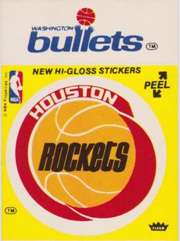 1978-79 Fleer NBA Team Stickers #NNO Houston Rockets Logo / Washington Bullets Script Front