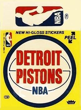 1978-79 Fleer NBA Team Stickers #NNO Detroit Pistons Logo / NBA Logo Front