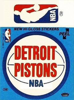 1978-79 Fleer NBA Team Stickers #NNO Detroit Pistons Logo / NBA Logo Front