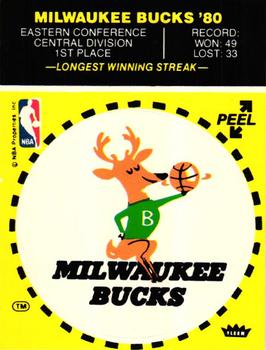1980-81 Fleer NBA Team Stickers #NNO Milwaukee Bucks Logo (Yellow) Front