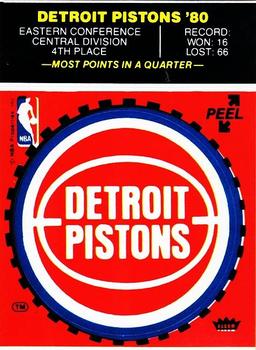1980-81 Fleer NBA Team Stickers #NNO Detroit Pistons Logo (Red) Front