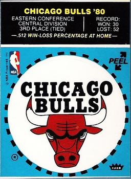 1980-81 Fleer NBA Team Stickers #NNO Chicago Bulls Logo (Blue) Front