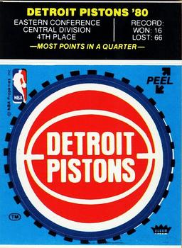 1980-81 Fleer NBA Team Stickers #NNO Detroit Pistons Logo (Blue) Front