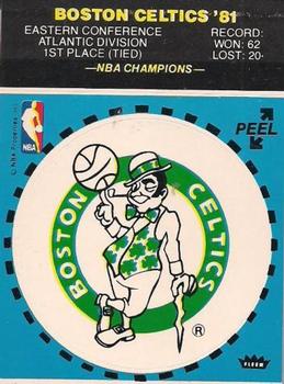 1981-82 Fleer NBA Team Stickers #NNO Boston Celtics Logo (Blue) Front
