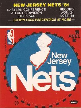 1981-82 Fleer NBA Team Stickers #NNO New Jersey Nets Logo (Red) Front