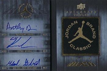 2013-14 Upper Deck Black - Jordan Brand Classic Triple Autographs #JBC3-8 Anthony Davis / Kyrie Irving / Michael Kidd-Gilchrist Front