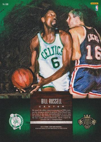 2013-14 Panini Court Kings - 5x7 Box Toppers #26 Bill Russell Back