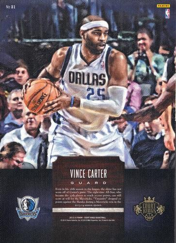 2013-14 Panini Court Kings - 5x7 Box Toppers #31 Vince Carter Back