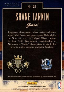 2013-14 Panini Court Kings - Art Nouveau Jerseys #21 Shane Larkin Back