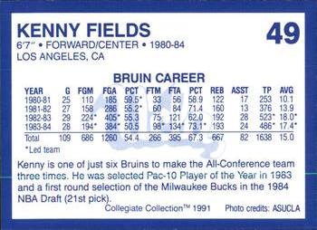 1991 Collegiate Collection UCLA #49 Kenny Fields Back