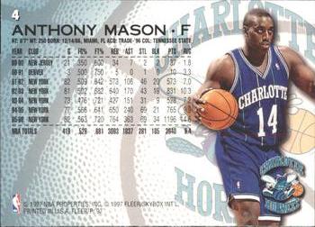 1996-97 Fleer Sprite #4 Anthony Mason Back