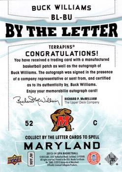 2013-14 SP Authentic - By the Letter Signatures #BL-BU Buck Williams Back