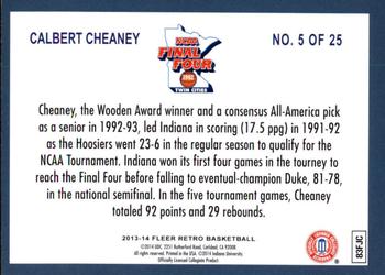 2013-14 Fleer Retro - '92-93 Fleer Final Four Stars #5 Calbert Cheaney Back