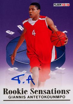 2013-14 Fleer Retro - '92-93 Fleer Rookie Sensations Autographs #RS-18 Giannis Antetokounmpo Front