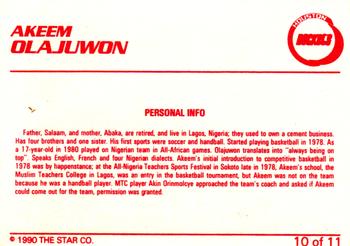 1990-91 Star Akeem Olajuwon #10 Akeem Olajuwon Back