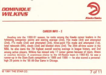 1990-91 Star Dominique Wilkins #7 Dominique Wilkins / Career Info-2 Back