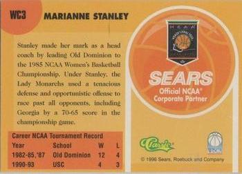 1996 Classic Sears Legends of the Final Four #WC3 Marianne Stanley Back