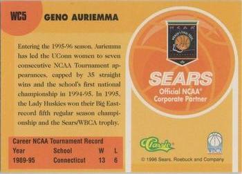 1996 Classic Sears Legends of the Final Four #WC5 Geno Auriemma Back