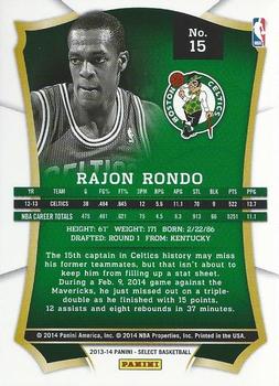 2013-14 Panini Select #15 Rajon Rondo Back