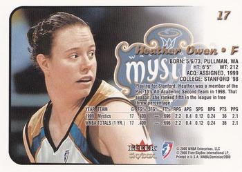 2000 SkyBox Dominion WNBA #17 Heather Owen Back