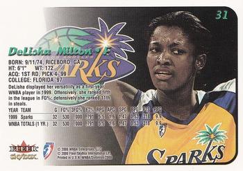 2000 SkyBox Dominion WNBA #31 DeLisha Milton Back
