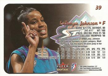 2000 SkyBox Dominion WNBA #39 LaTonya Johnson Back