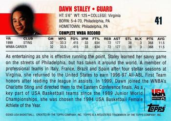 2000 Topps Team USA #41 Dawn Staley Back