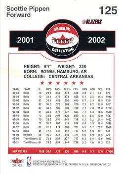 2001-02 Fleer Shoebox #125 Scottie Pippen Back