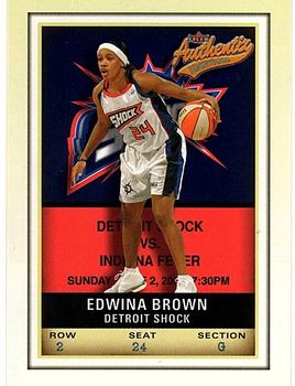 2002 Fleer Authentix WNBA #5 Edwina Brown Front