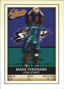 2002 Fleer Authentix WNBA #11 Marie Ferdinand-Harris Front