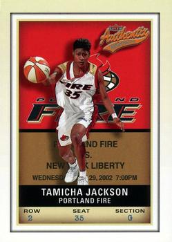 2002 Fleer Authentix WNBA #30 Tamicha Jackson Front