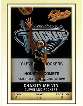 2002 Fleer Authentix WNBA #31 Chasity Melvin Front