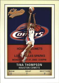 2002 Fleer Authentix WNBA #58 Tina Thompson Front